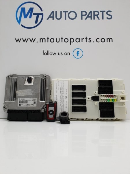 BMW B47D20A ENGINE ECU SET WITH KEY FOB 8475350 8733501